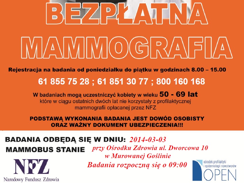 bezpłatna mammografia