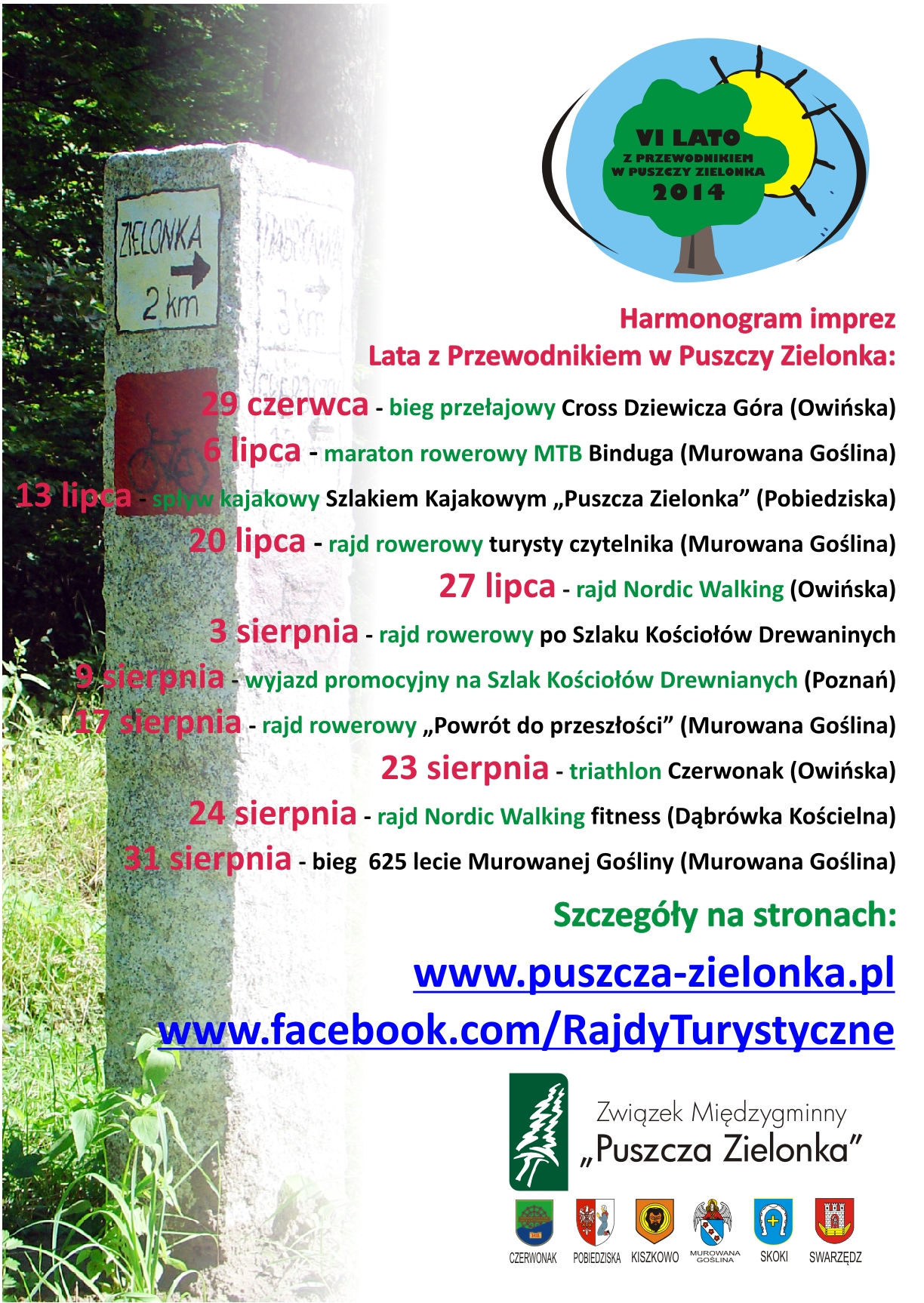PLAKAT VI LATO Z PRZEWODNIKEM W PUSZCZY ZIELONKA