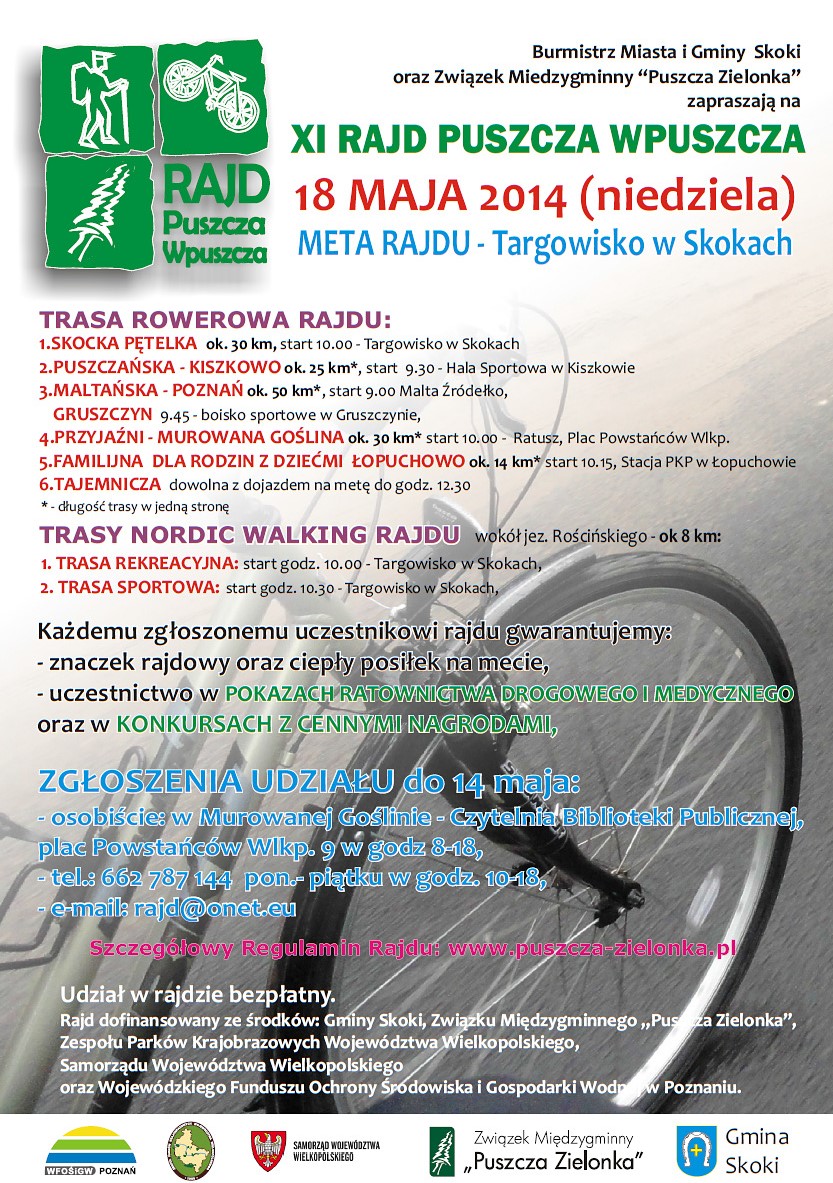 XI Rajd po Puszczy Zielonka - plakat